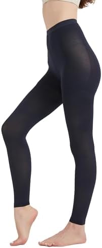 MGANG Medical Compression Pantyhose for Women & Men, Footless Waist High Compression Stockings Opaque, 20-30 mmHg Support Pantyhose, Firm Support Hose for Edema, Varicose Veins, Nursing, Navy Blue S