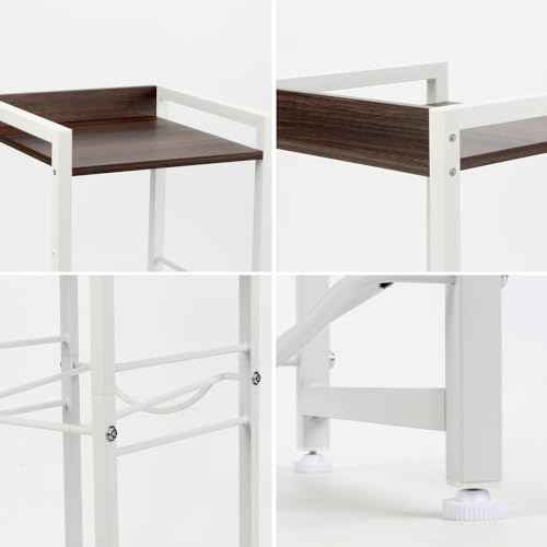 5 Gallon Water Bottle Holder with Walnut Storage Shelve, 3 Tier Water Jug Holder Water Storage Rack, Detachable Water Bottle Dispenser Stand Organizer for Office Kitchen Living Room, White