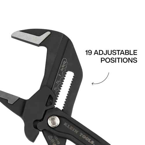 Klein Tools D53110 Compact Plier Wrench, High Leverage Multi-Use Adjustable Plier Wrench with Smooth Jaws, 10-Inch