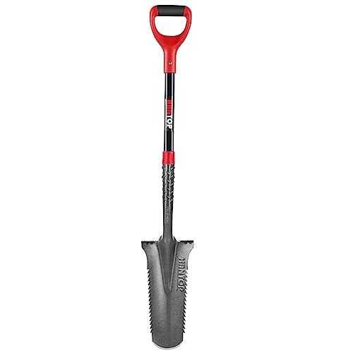 Drain Spade Shovel - Trenching, Transplanting, Narrow, Serrated for Digging, 44 Inches