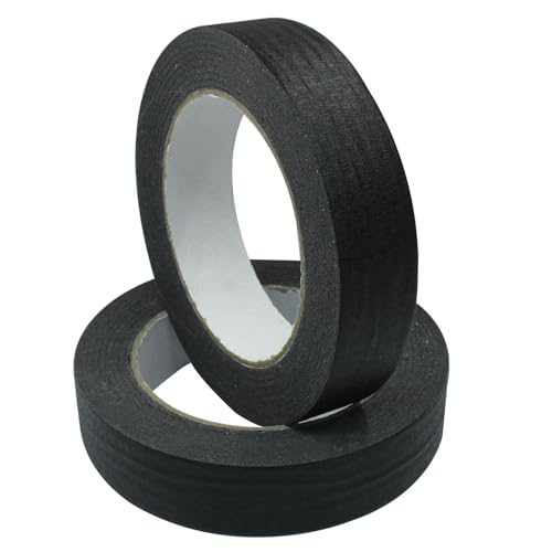 2 Rolls Black Masking Tape, 1" x 55 Yards Medium High Tack Masking Tapes, All Purpose Label Tape for Painting, DIY, Home, School, Office, Labeling and Crafts