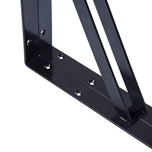 12-Pack 16 Inch Heavy Duty Shelf Brackets, Large Wall Bracket for Floating Shelves, 90 Degree Triangle Large L Bracket, Black Powder-Coated Steel