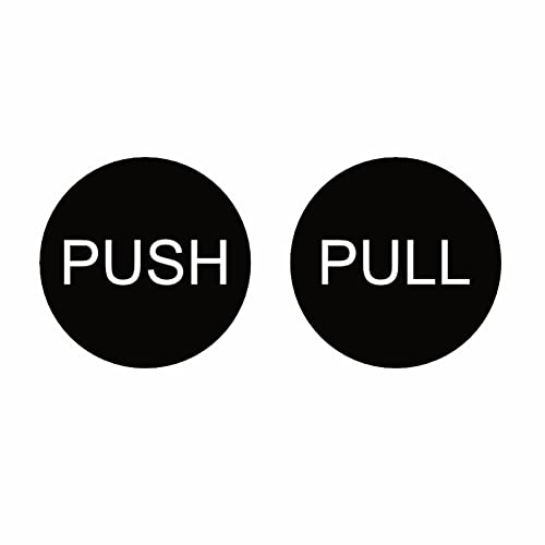 4 Pair Push - Pull Door Sign - Self Adhesive Vinyl Sticker (7 cm x 7 cm)
