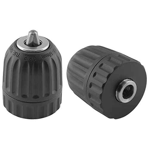 Biaungdo 3/8" Keyless Drill Chuck Adapter 0.8-10mm, 1/4-Inch Hex Shank Drill Chuck Adapter, Quick Connect Impact Driver Conversion Tool 3/8-24UNF Mount