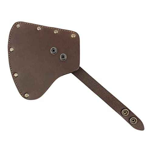 Camper Axe Head Sheath, Protector Case, Hatchet Blade Safety Sleeve, Camping Accessories, Lumberjack Outdoors Essentials, Full Grain Leather, Handmade, Bourbon Brown