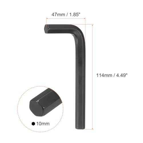 HARFINGTON Hex Key Wrench 10mm L-Shape Hexagon Metric Wrenches Chrome Vanadium Steel Repairing Tool for Home Repair, Black