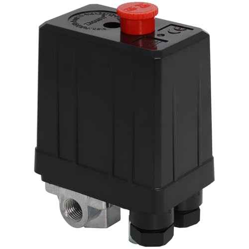 Wadoy Central Pneumatic Air Compressor Pressure Switch Control Valve Upgraded Replacement for Parts 90-120 PSI 240V 4-Way Air Compressor Pressure Switch