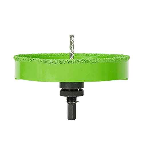 6-1/4 Inch Carbide Hole Saw for 6" Recessed Lights Can Lights, 6.25 Hole Saw Cutting Ceiling Plaster Drywall with Dust Bowl, 2X Faster