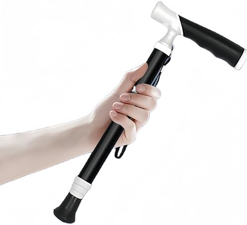 Ruyi Folding Cane for Stability, Walking Cane for Men, Folding Canes for Women Adjustable for Travel, Dual Modes Handle (Sticks or Canes) with Daily Pill Box