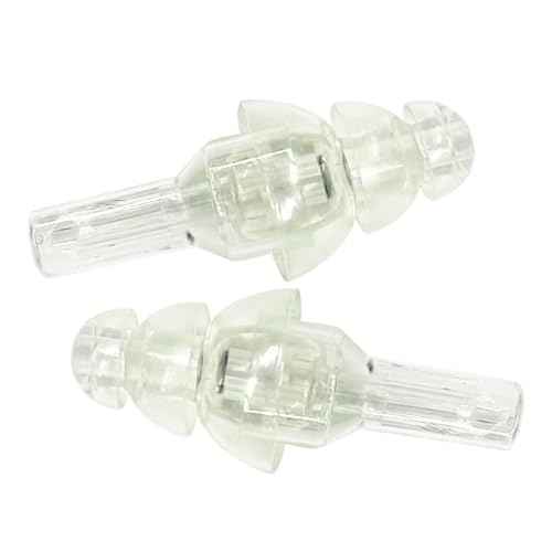 Etymotic Research ER20 High-Fidelity Earplugs (Concerts, Musicians, Airplanes, Motorcycles, Sensitivity and Universal Hearing Protection) - Standard, Clear Stem w/ Frost Tip