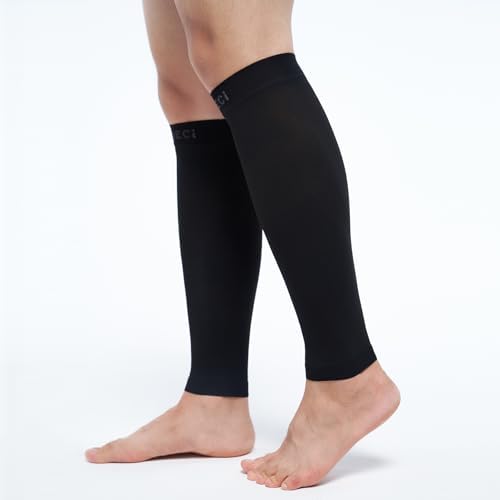 8-15 mmHg 1Pair Men and Women Wide Calf Sleeve Brace Compression Socks for Leg Support, Pain Relief
