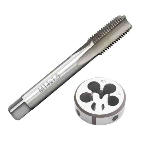 M14 x 1.5mm Metric Tap And Die Set,M14 x 1.5mm High-Speed Steel Machine Tap Die Set,Thread Tap And Round Thread Die Right Hand (M14 x 1.5mm)