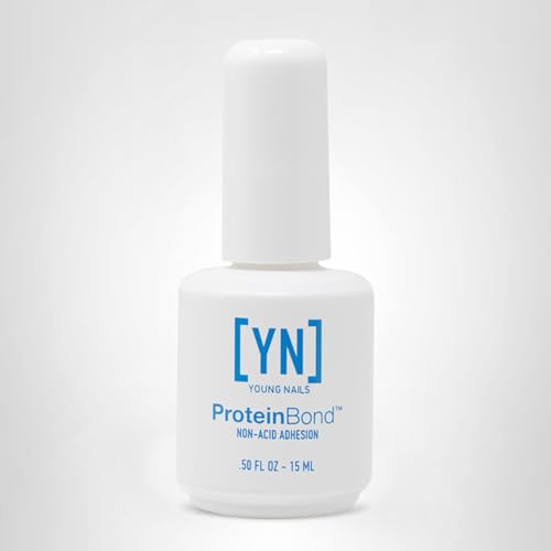 Young Nails Protein Bond - Non-Acidic Nail Primer, Enhanced Adhesion for Gel Polish & Acrylic, Nail Dehydrator, PH Bonder for Gel Nails, 0.5 oz