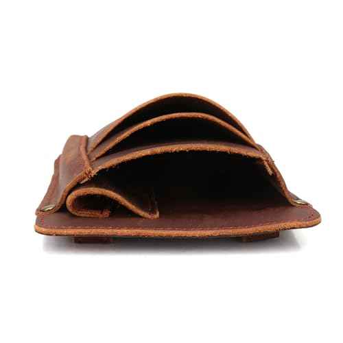 Tourbon Leather Florist Tool Waist Pouch Belt Garden Shoulder Crossbody Tools Bag Gardening Pruning Shears Holder Organizer Kit 4 Pockets (Brown)