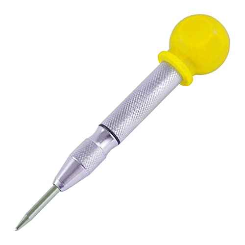 Segomo Tools 5 Inch Precision Diamond Knurled S2 Steel (58-60) Automatic Center Punch | Punch Tool | Spring Loaded Center Punch | Auto Center Punch | Wood, Plastic, Glass, Metal Punch - ACP01