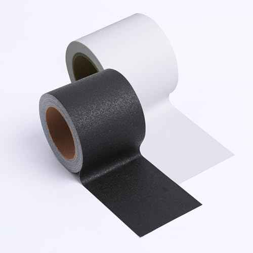 2Inch Wide Self-Adhesive Matte Book Binding Tape, 33 FT Black and White Cloth Tape for Repairing, Reinforcing, and Protecting Old & Antique Books (Black and White)