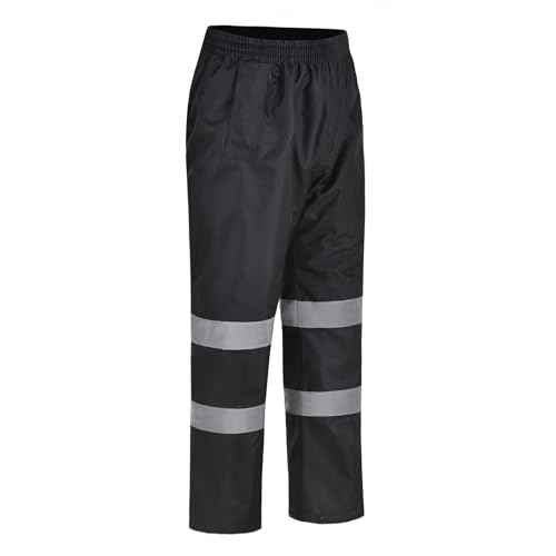 A-SAFETY High Vis Rain Pants for Men Women Waterproof Reflective Safety Rain Trousers Rain Gears for Fishing Sports Works
