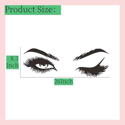 Lash Room Decor Eyes, Salon Wall Stickers Fashion Eyelash Sticker Women Beautiful Decals Decor for Living Room Bedroom Studio