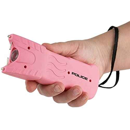 POLICE Stun Gun for Self Defense 916 ? High Voltage Rechargeable with LED Flashlight, Compact & Heavy Duty ? Personal Security for Women ? Pink