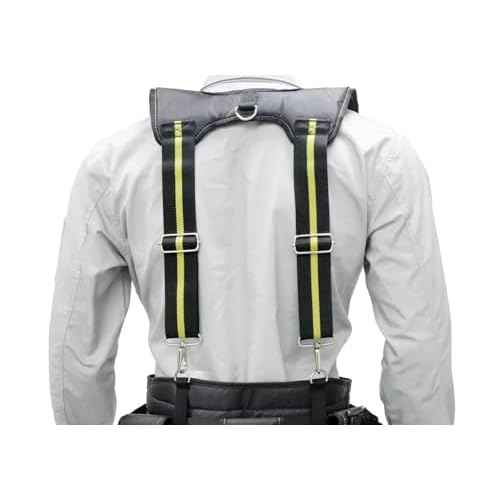ZAKCO SSP424 Adjustable H Style Tool Belt Suspender. Tool Belt Padded Harness. Tool Belt Shoulder Straps. 1680D Polyester & Breathable. 4 Way Adjustable, Full, Black