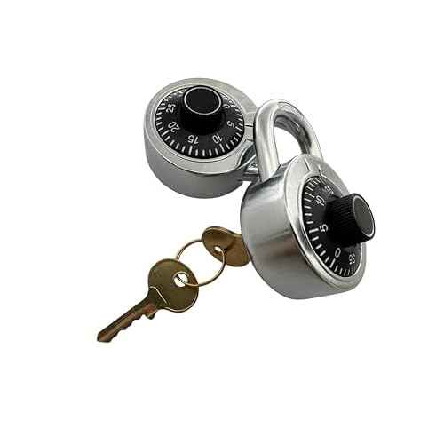 Combination Padlock with Key, 2 Pack 2 Keyed Alike Matching Key, Combination Locker Lock for Toolbox, School and Gym Locker, Employee and Case, Black