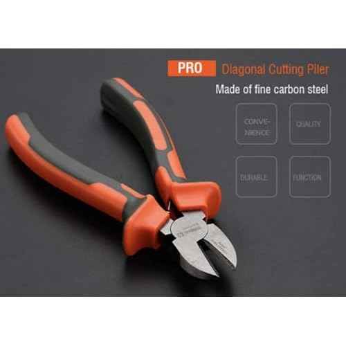 Edward Tools Harden Pro Wire Cutters Diagonal Pliers 6¡± - Heavy Duty Side Flush Cutters for Wire, Zip Ties, Crafting, Electrical Wire - Fine Carbon Steel - Spring Loaded Ergo Grip Handle (1)