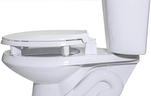Centoco 3 inch Raised Toilet Seat for Seniors, Elongated, Closed Front with Cover, Plastic, Made in the USA, 3L800STS-001, White