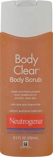 Neutrogena Body Scrub, Oil Free, Acne | With Salicylic Acid | For Back, Chest & Shoulders | 8.5 fl. oz | Pack of 2