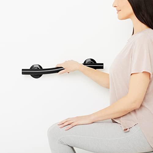 Seachrome 18'' Designer Wave Shaped Shower Grab Bar, Matte Black (GW-3518-QCR-MB)