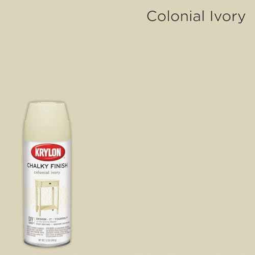 Krylon SW4108 Colonial Ivory, Spray Paint, Chalky Finish, 12 Oz, 12 Ounce (Pack of 1)