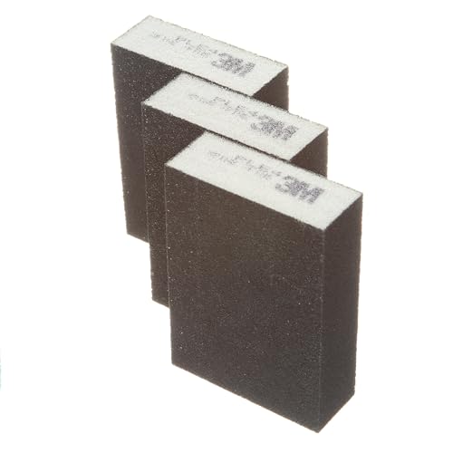 3M Extra Fine/Fine Sanding Sponge, 3-3/4-in x 2-5/8-in x 1-in, 3-Pack (907NA-3P-CC)