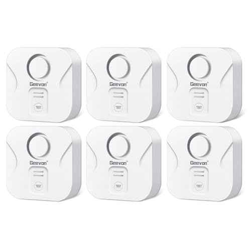 Geevon 10 Pack Water Leak Detectors for Home, 100dB Loud Water Alarm Sensor Leak Detection with Drip Alert for Basements, Laundry Rooms, Kitchen, IP56 Waterproof(Battery Included)