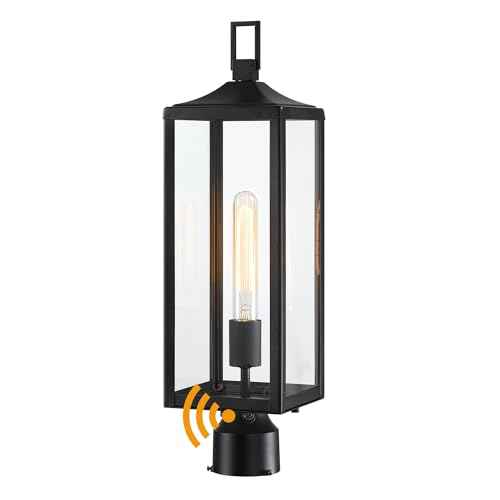 21.3 Inch Outdoor Lamp Post Light Fixture Dusk to Dawn - Residential Sidewalk Lamp Post Sconce Dusk to Dawn Outside Pole Lantern for House Outdoor Column Light, E26