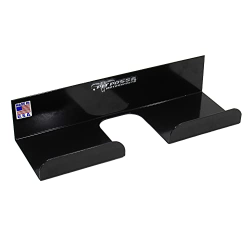 Pit Posse 607BK Push Broom Hanger Rack Holder Garage Storage Organizer-Made in USA- Enclosed Cargo Race Car Trailer Automotive Shop Accessory Aluminum (Black)- Toy Hauler, 5th Wheel, Snowmobile