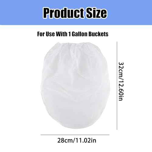10PCS Paint Strainer Bag, 1 Gallon Paint Filter Bucket with Elastic Opening Drawstring, White Nylon Mesh Filter Fine Mesh Bag for Paint Gardening