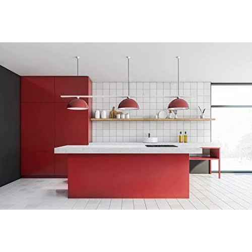 15.7" x 118" Thicken Red Contact Paper - Solid Color Peel and Stick Wallpaper for Cabinets and Countertops
