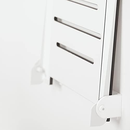 Seachrome 18 inch Silhouette Slimline Folding Wall Mount Shower Bench Seat, White Seat with White Frame