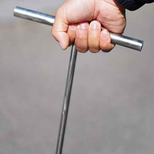 Manhole Hook - 36 Inch, 7.8 Inch Handle, 10mm Solid Stainless Steel Shaft, 2 Inch Pump Hook End with Pointed Tip, Lightweight and Suitable for Various Environments, 1 Unit