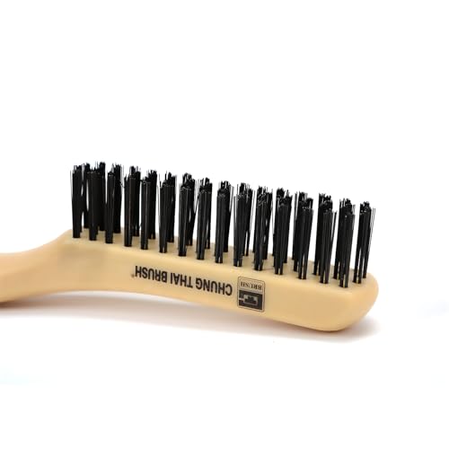 10¡° Plastic Handle Wire Brush Set (5624) ? 2 Pack 4 Row Scratch Brush Premium Carbon Steel Bristles, Durable, for Paint Removal, Rust Removal, Scrubbing, Deep Cleaning