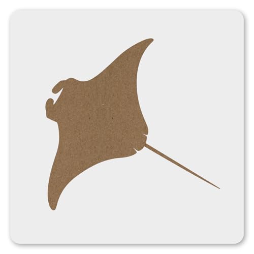MAGJUCHE Manta Ray Stencil 6 Inches, Reusable Ocean Animal Stencil for Painting DIY Crafts Decor