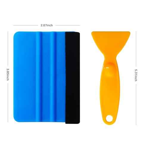 CiCiwind Wallpaper Smoothing Tool Set for Peel and Stick Wallpaper include Red Scraper Blue Felt Scrape Red Tape Measure Knife with 5 Replacement Blades