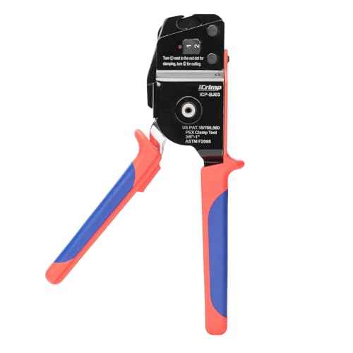 iCrimp ICP-BJ03 PEX Clamp Tool for Cinch and Removal of 3/8-in, 1/2-in, 3/4-in and 1-in PEX Clamp Rings, One-handed PEX Crimping Tool
