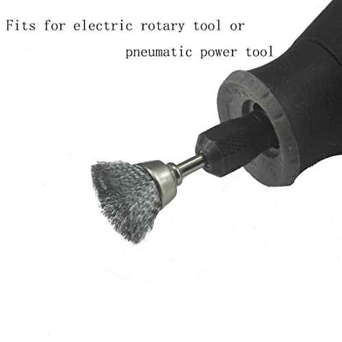 ?????????????? 30 Pcs Wire Brush Wheel, 1/8 Inch Shank Coarse Crimped Steel Wire Brushes Kits for Dremel Rotary Tool (Silver)