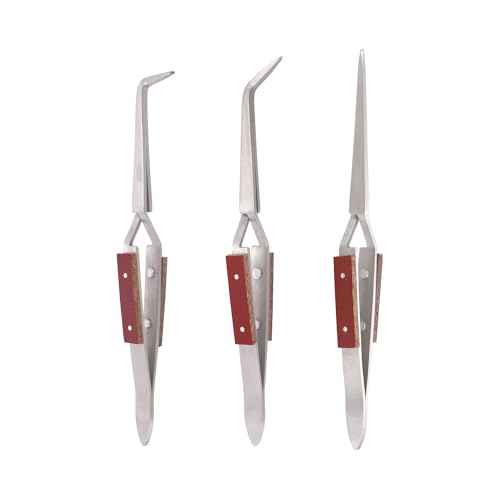3pcs Soldering Tweezers Set Jewelry welding tweezers Cross Lock Tweezers for Jewelry Making 45¡Æ & Straight + 90¡Æ Angled Solder Tweezers
