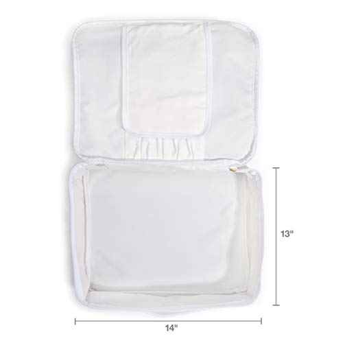 Dickies 14-Inch Painter's Work Bag, Stores Paint Trays, Rollers, and Brushes, Puncture-Resistant Liner, Durable White Canvas