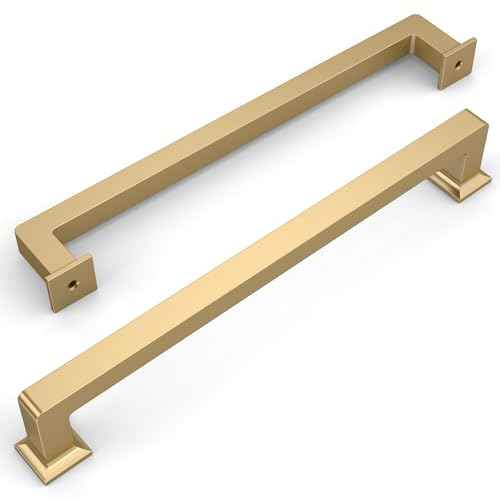 Amerdeco 10 Pack Champagne Bronze Cabinet Pulls 6.3 Inch(160MM) Hole Centers Kitchen Cabinet Handles Cabinet Hardware Kitchen Handles for Cabinets Cupboard Handles Drawer Pulls ZH0019¡¦