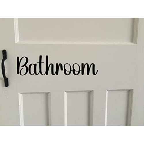 Pack of 2 Home Door Sign Stickers - Bedroom D?cor - Bathroom Door Sign - Toilet - Kitchen - Living Room (Bathroom)