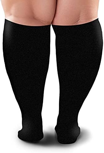 Compression Socks 20-30 mmHg for Women & Men - Knee High Compression Stockings, Wide Calf - Travel, Nurse, Running, Cycling, Athletic & Maternity - Black, 5X-Large