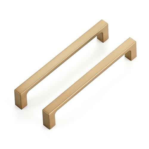 Ravinte 20 Pack Solid 5 Inch Kitchen Square Cabinet Handles Champagne Bronze Cabinet Pulls Dresser Drawer Pulls Kitchen Cupboard Hardware Handles