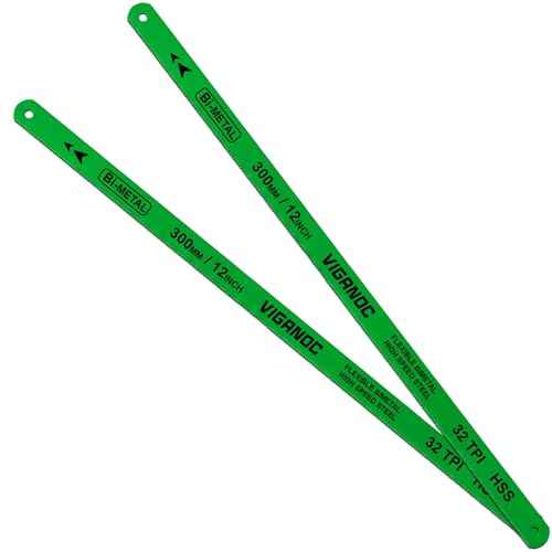 12" Hacksaw Replacement Blades, Bi-Metal High Speed Steel Hack Saw Blades - 32TPI HSS Saw Blades, 2 Pack